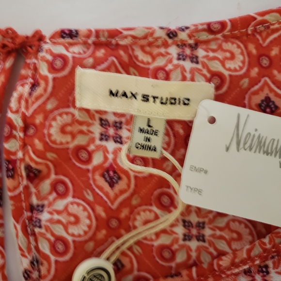 Max Studio Sleeveless Floral-Print Tiered Dress L - Picture 8 of 8